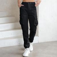 Pantalones Cargo de cintura alta para primavera y otoño con bolsillos Haruku para mujer, novedad en calidad coreana de los años 90 - details 3