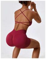 Top corto de gimnasio mejorado para yoga para mujer, sujetador deportivo ajustado sin costuras, sujetador transpirable - details 13