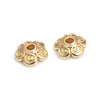 50 Uds. De cuentas redondas de latón de Color dorado de 18K, tapas de hojas de árbol y flores, suministros para hacer cuentas de joyería, accesorios Diy - details 70