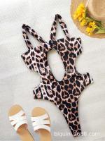 2025 nuevo bikini sexy de color sólido con cordones de una pieza con traje de baño negro ahuecado sin espalda para mujer - details 30
