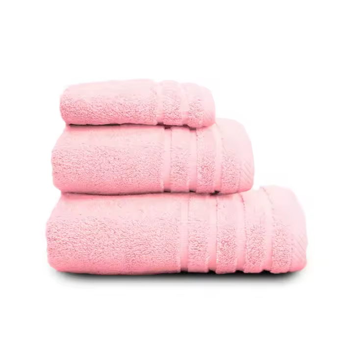 Juego Toallas Baño 500 100% Algodón - Pack 3 Piezas (Tocador+Lavabo+Ducha). Color Rosa - 1