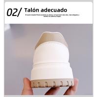 Zapatos Blancos De Cuero Con Plataforma De Zapatos De Mujer, Nuevos Zapatos Deportivos Casuales De Moda - details 4