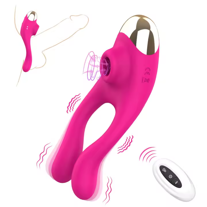 Vibrador para mujer, anillo para pene, estimulador del clítoris, succionador de clítoris, retardante de eyaculación, anillo alargador de pene, Juguetes sexuales para hombres y parejas - 1