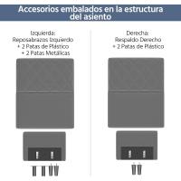 Sofá Plegable Moderno 2 Plazas 159x75.5x73 cm Respaldos Ajustables en 3 Niveles Tela Verde - details 16