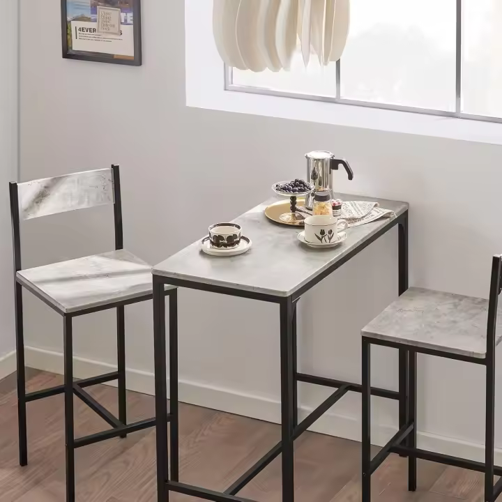 Juego de Muebles de Comedor Mesa Central, Juego de Balcón de 3 Piezas, Juego de Bar - 1