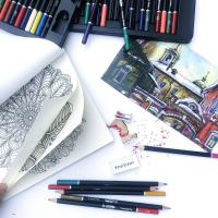 Juego de lápices de colores al óleo para dibujo de estudiantes, suministros de arte profesional para artistas, 74 piezas - details 11