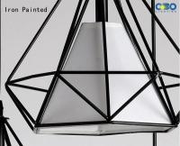 Lámpara colgante Vintage de tela de hierro, pantalla negra para restaurante, casa de té, cadena de hierro para interiores - details 10