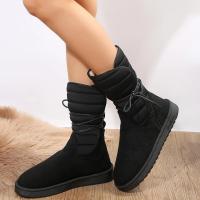 Botas de nieve a media pantorrilla para mujer, zapatos de plataforma, mantienen el calor, con cordones, cómodas, impermeables, calidad, invierno - details 9