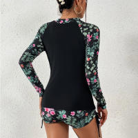 Bañador de manga larga para mujer, conjunto de Tankini deportivo para surfear, ropa de playa, trajes de baño de dos piezas para piscina - details 2