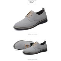 Zapatos informales de gamuza para hombre, calzado con cordones, Oxford azul, planos, transpirables, talla grande 38-48 - details 29