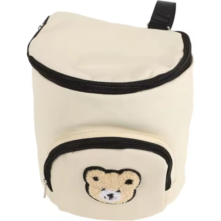 Mini Bolsa de Coche para Bebé Organizador Universal de Cuero Marrón para Cochecito - 1
