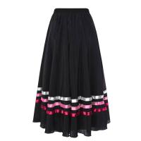 Faldas Flamenco español para mujer, vestidos de danza contemporánea moderna lírico, cintura alta, dobladillo a rayas, falda con - details 2