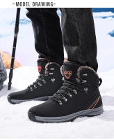 Botas de combate táctico de invierno para hombre, zapatos para caminar al aire libre, senderismo, botines para hombre, botas de nieve transpirables antideslizantes de felpa para mantener el calor - details 16