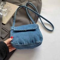 Bolso de lona vaquero informal Y2K, bolso Vintage de gran capacidad estilo callejero, bolso de compras, bolso cruzado sólido de Color sólido para mujeres y hombres - details 5