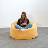 Terciopelo Acanalado - Suave y Confortable - Puff Pera con Relleno de Espuma Incluido, Óptimo Apoyo para la Espalda - Bean Bag, Sofa Puff Gigante (100 cm, Azul Marino) - details 11