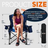 Silla de Camping Plegable - Grande Silla de Pesca Portátil con Reposabrazos Portabebidas - para Acampada Jardín Playa Pesca - hasta 204 kg - details 19