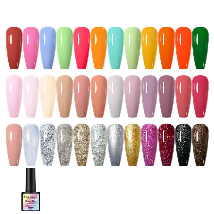 Clou Beaute-esmalte de uñas en Gel UV brillo de colores 8ml de Gel UV LED semipermanente de arte de esmaltes de uñas