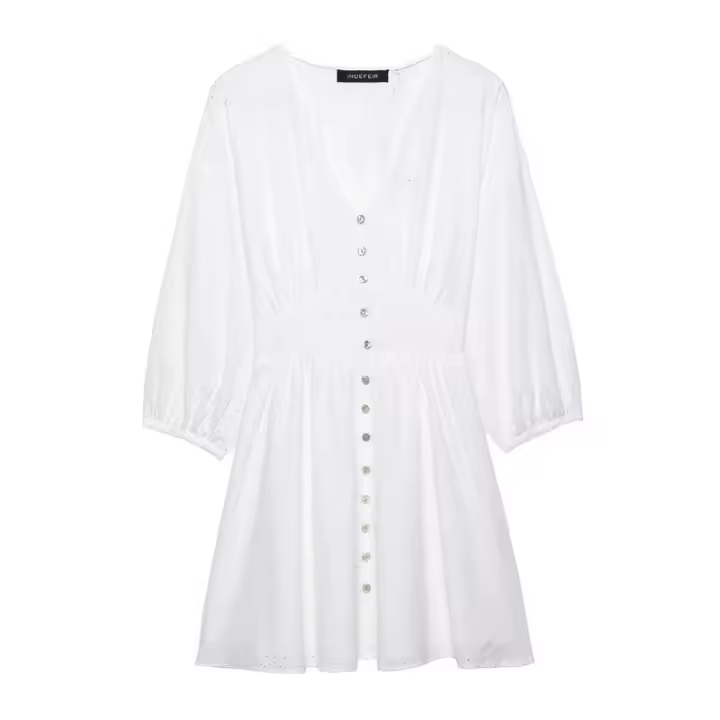 Mini vestido bordado hueco clásico a la moda para mujer nuevo estilo hecho a sí mismo 2812/874/1 - 1