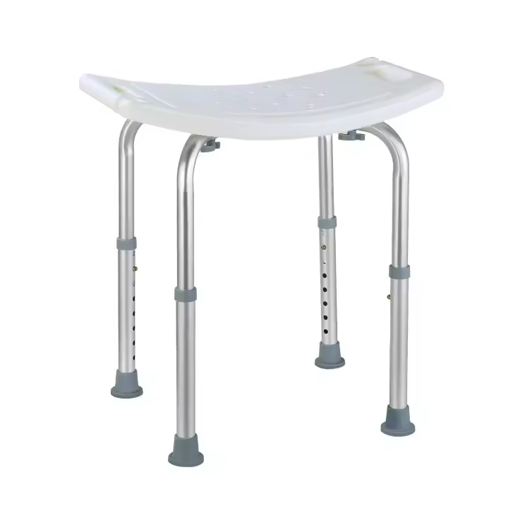 Silla de Ducha Portátil Homfa Taburete de Aluminio para Baño con 5 Alturas Muebles de Baño - 1