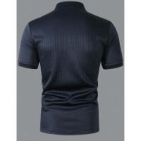Temu Shein Camiseta para hombre Camisa con cuello Verano Color sólido Manga corta - details 4