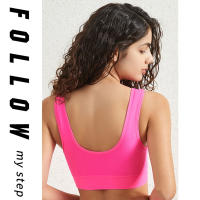 Sujetador deportivo de color sólido para mujer, top deportivo para gimnasio, yoga, entrenamiento atlético, suave, acolchado - details 19