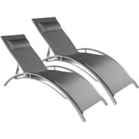 Set de 2 Tumbonas de Jardín Exterior Plegable con Reposacabezas Reclinable en 7 Posiciones - details 0