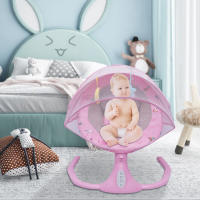 Mecedora eléctrica para bebé, sillón extraíble con música integrada y Control remoto, función de sincronización, color rosa - details 0