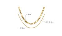 Nuevo collar de doble capa con temperamento de nicho, collar de clavícula de acero titanio con baño de oro de 18k, joyería para mujer - details 0