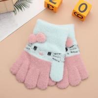 1 par de guantes tejidos para niños, manoplas cálidas de invierno con dedos completos para niños y niñas, guantes suaves con dibujos animados bonitos para niños de 3 a 10 años - details 5