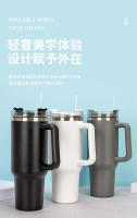 Termo de acero inoxidable de 40 oz, gran capacidad, portátil, para exteriores, con asa para coche, con pajita, para helado. - details 6