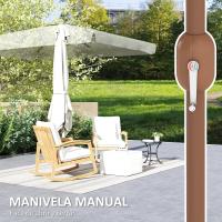 Terraza Exterior Sombrilla de 300x200 cm con Ángulo Ajustable Mástil de Aluminio Manivela - details 14