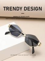Gafas de sol hexagonales de moda para mujer 2025, diseño de marca de lujo, gafas de sol poligonales únicas, gafas de sol vintage con montura pequeña para hombre - details 7