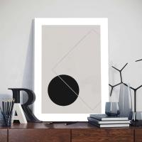 DHROOM Pósters Geométricos Nórdicos Abstractos Arte de Pared de Línea Boho Blanco-Negro en Lienzo Moderno para Decoración de Sala de Estar - details 2