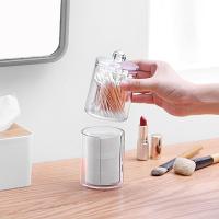 Caja de Almacenamiento Organizador de Baño para hisopos de algodón Cosméticos Joyería Maquillaje Eliminador de Maquillaje con Tapa de Bambú - details 4