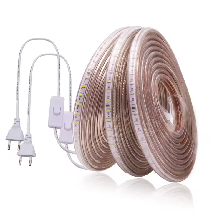 GAHADA Tira de LED Impermeable IP67 120LEDs/m Blanco Cálido Bleu Enchufe de Interruptor EU - 1
