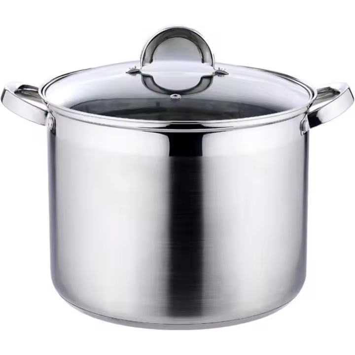 Olla de Cocina |   Olla Alta de 30x23 cm y 15 Litros con Tapa de Cristal |   Acero Inoxidable |   Batería de Cocina |   Fondo Encapsulado de 5 Capas - 1