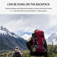 Juego de utensilios de cocina de aluminio para acampar al aire libre, tetera plegable para acampar y sartenes, equipo con bolsa de malla - details 4