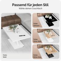 Mesa de Centro Repisa de Almacenaje Madera Resistente a Rasguños Mesa Auxiliar Rectangular Moderna Soporta 50kg Salón Sofá Detroit 90x60cm Blanco - details 6