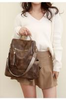 Mochila antirobo para Viajes de Ocio de Mujeres, mochila de viaje de Cuero Blanda Pu de Mujeres, Bolsa simple de gran capacidad - details 18