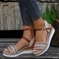 Sandalias de tacón de cuña para mujer, zapatos de moda, Verano - details 1