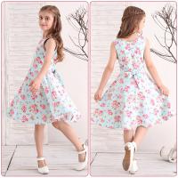 Vestido retro para niña, vestido vintage de princesa de verano sin mangas con lunares de algodón ligero y romántico floral de los años 50 para fiesta y boda Daliy - details 29