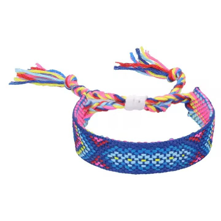 Pulsera de la Amistad tejida para hombre y mujer, brazalete de cuerda trenzada hecha a mano con borlas ajustables, 2 piezas - 1
