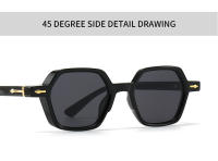 Toyear-gafas de sol hexagonales clásicas de diseñador de marca de lujo para mujeres y hombres, gafas de sol de moda Vintage Punk para damas, remache, montura pequeña - details 2