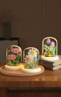Ramo de juguete de ensamblaje de rompecabezas para niños, flor de bloque de decoración de escritorio eterna - details 7