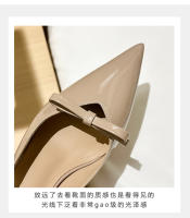 Zapatos individuales vacíos con tacón fino francés versión coreana temperamento arco tacón alto zapatos individuales zapatos de mujer - details 2