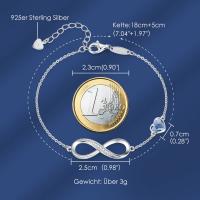Pulsera Infinity para mujer, Plata de Ley 925/Oro rosa, Pulsera de corazón, Cristales, Ajustable, Día de San Valentín, Día de la Madre, Cumpleaños, Regalo de Navidad para ella, para novia, mamá - details 2