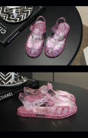Zapatos de gelatina de cristal, sandalias para niños con purpurina y mariposa - details 32