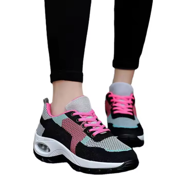 Zapatillas de moda para mujer Zapatillas de malla transpirable con amortiguación de aire Zapatos casuales con aumento de altura para mujer - 1