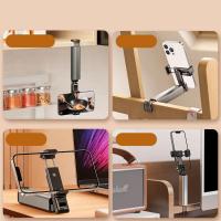 Soporte de teléfono móvil de aleación, soporte de teléfono portátil plegable y estirable, abrazadera de almacenamiento, soporte ajustable para teléfono - details 7