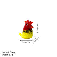 Cuentas de Vidrio de Gallo Adorno de Escritorio Colorido Estatua de Gallina Pequeña - details 16